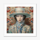 Longwei - Gaysian Femboy Cowboy Art Print, Artistic Portrait Woman Hat Scarf