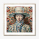 Longwei - Gaysian Femboy Cowboy Art Print, Framed Portrait Woman Hat Scarf