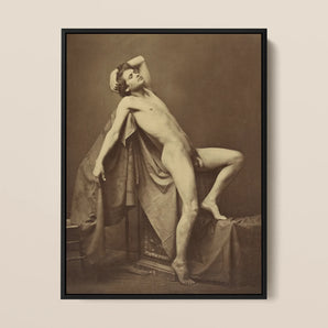 Male Figure in Repose - Gaudenzio Marconi Framed Canvas, Framed Nude Male Figure Study
