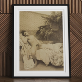 Male Nude Reclining - Vincenzo Galdi Fine Art Print, Framed Sepia-toned Nude Photograph