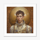 Noah - Handsome Gay Astronaut Art Print, Astronaut Portrait Golden Halo