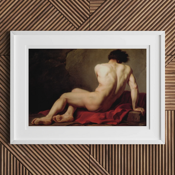 Patroclus - Jacques-louis David Greek Myth Art Print, Framed Nude Male Figure