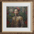 Prince Chakri - Gaysian Thai Royalty Art Print, 12x12’’ / 31x31cm / Natural Frame / 2’’ Matboard, Framed Ornate Painting Young Man