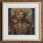 Prince Fyodor - Russian Gay Royalty Art Print, 12x12’’ / 31x31cm / Natural Frame / 2’’ Matboard, Framed Painting Man Beard Mustache Ornate