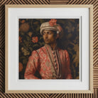 Prince Kaniyan - Tamil Gay Royalty Baroque Art Print, 12x12’’ / 31x31cm / Natural Frame / 2’’ Matboard, Framed Painting Man Traditional