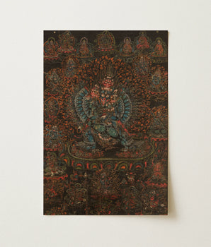 Vajrabhairava - Tibetan Black-ground Thangka Art Print