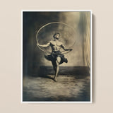 Ringleader - Gay Neoclassical Art Framed Canvas, 12x16’’ / 31x41cm / White Floating Frame, Framed Painting Muscular Man Two Hoops