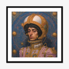 Samir - Gay Muslim Astronaut Art Print, Framed Portrait Person Ornate Space Helmet