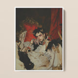 Santino - Queer Vampire King Framed Canvas, 12x16’’ / 31x41cm / White Floating Frame, Framed Portrait Person Elaborate Antique-inspired