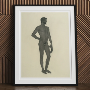 Sieger - Sascha Schneider Fine Art Print, Framed Nude Male Figure