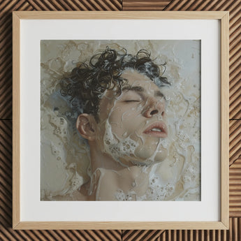 Slip n Slide - Subtle Homoerotic Wall Art Print / Canvas, 12x12’’ / 31x31cm / Natural Frame / Matboard, Posters Prints & Visual Artwork,