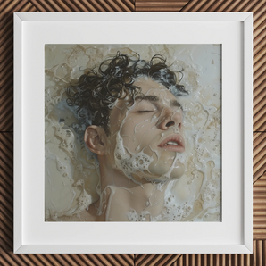 Slip n Slide - Subtle Homoerotic Wall Art Print / Canvas, 12x12’’ / 31x31cm / White Frame / Matboard, Posters Prints & Visual Artwork, Toby