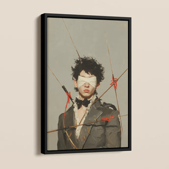 Spearhead - Dapper Gay Outlaw Framed Canvas, Framed Painting Blindfolded Person Pierced Arrows