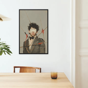 Spearhead - Dapper Gay Outlaw Framed Canvas, Framed Portrait Blindfolded Man