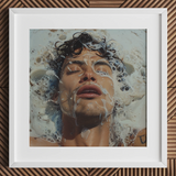 Splish Splash - Gaysian Male Erotica Kunstdruck / Leinwand, 12x12’’ / 31x31cm / Weißer Rahmen / Passepartout, Poster, Drucke & visuelle Kunstwerke, Toby
