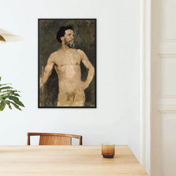 Study of a Male Model Albert Edelfelt Framed Canvas, Framed Nude Male Portrait