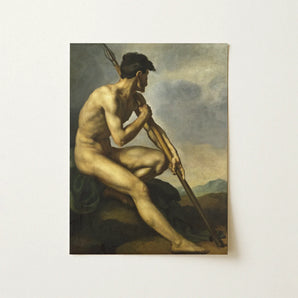 Nude Warrior With Spear - Theodore Gericault Art Print / Canvas