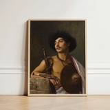 A Bischari Warrior - Jean-leon Gerome Art Print / Canvas Framed Classical-style Portrait Muscular Man Dark Curly Hair, école Des
