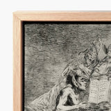 A Naked Witch Carried on the Shoulders of Monster - Francisco De Goya Art Print / Canvas Light-colored Wooden Frame Black-and-white