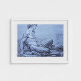 A Seated Faun - Jean Restout Ii (the Younger) Art Print / Canvas Taut Figure Emerges, Graphite Ether, Spectral Strata Prints