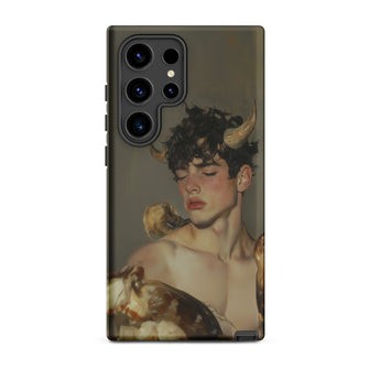 Aamon - Grand Marquis of Hell Art Phone Case Samsung Galaxy S24 Ultra / Matte Dark Gray Phone Case Illustrated Portrait Young Man Hell Art