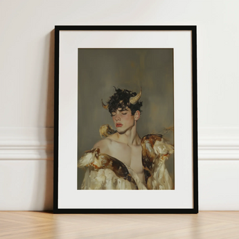 Aamon - Grand Marquis of Hell Art Print / Canvas, 12x16’’ / 31x41cm / Black Frame / Matboard, Posters Prints & Visual Artwork, Toby Leon