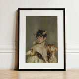 Aamon - Grand Marquis of Hell Art Print / Canvas Black-framed Painted Portrait Young Man Dark Silence, a Lithe Demon, Stands Bathed, Horns
