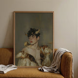 Aamon - Grand Marquis of Hell Art Print / Canvas Framed Artwork Young Man Dark Curly Hair Golden Silence, a Lithe Demon, Stands Bathed,