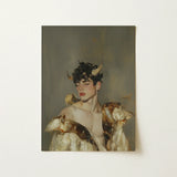 Aamon - Grand Marquis of Hell Art Print / Canvas Rectangular Painting Young Man Dark Curly Hair Silence, a Lithe Demon, Stands Bathed,