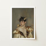 Aamon - Grand Marquis of Hell Art Print / Canvas Framed Artwork Young Man Dark Curly Hair Horns Silence, a Lithe Demon, Stands Bathed,
