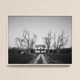 Abandoned Home in Rural Maryland - Carol M. Highsmith Art Print / Canvas Black-and-white Framed Photograph Farmhouse Bare Trees Set