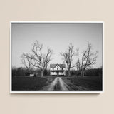 Abandoned Home in Rural Maryland - Carol M. Highsmith Art Print / Canvas Black-and-white Framed Photograph Two-story Farmhouse Bare Trees