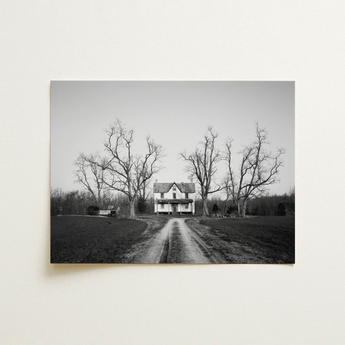 Abandoned Home in Rural Maryland - Carol M. Highsmith Art Print / Canvas Black-and-white Photographic Print Two-story Farmhouse Gabled Roof