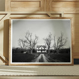 Abandoned Home in Rural Maryland - Carol M. Highsmith Art Print / Canvas Framed Black White Photograph Isolated Farmhouse, Clapboard House,