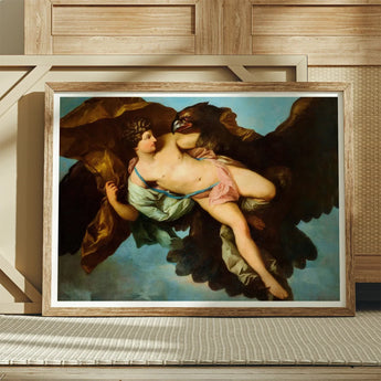 The Abduction of Ganymede - Benigne Gagneraux Art Print / Canvas Framed Reproduction Classical Painting Eagle Youth Jean-auguste-dominique