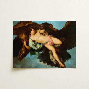 The Abduction of Ganymede - Benigne Gagneraux Art Print / Canvas Framed Reproduction Classical Painting Nude Figure Wings Rendered Seizes