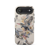 Above & Beyond - Surreal Kingfisher Art Phone Case Iphone 17 Air / Matte White Gray Bird Design Phone Case Floral Accents Surreal