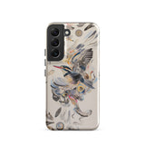 Above & Beyond - Surreal Kingfisher Art Phone Case Samsung Galaxy S22 / Gloss Sleek Light Beige Vibrant Watercolor Illustration, Iphone,