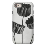 Abutilon (lime Mallow) Pod - Karl Blossfeldt Phone Case Iphone 8 / Matte Phone Case Black White Floral Design Tulip-like Flowers Karl