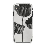 Abutilon (lime Mallow) Pod - Karl Blossfeldt Phone Case Iphone Xs Max / Matte Phone Case Black White Floral Design Tulip-like Flowers Karl