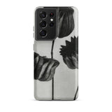 Abutilon (lime Mallow) Pod - Karl Blossfeldt Phone Case Samsung Galaxy S21 Ultra / Matte Black White Floral Phone Case Minimalist Botanical