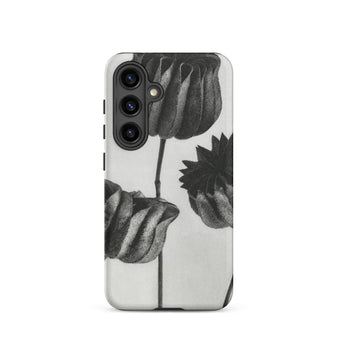 Abutilon (lime Mallow) Pod - Karl Blossfeldt Phone Case Samsung Galaxy S24 / Matte Black White Floral Phone Case Detailed Monochromatic