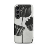 Abutilon (lime Mallow) Pod - Karl Blossfeldt Phone Case Samsung Galaxy S24 Plus / Matte Black White Floral Phone Case Detailed Sketch Dried