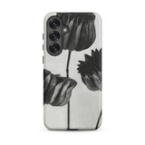 Abutilon (lime Mallow) Pod - Karl Blossfeldt Phone Case Samsung Galaxy S25 Plus / Matte Black White Floral Phone Case Detailed Sketch