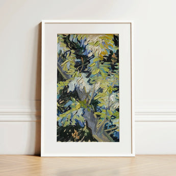 Acacia Branches - Vincent Van Gogh Art Print / Canvas, 12x18’’ / 31x46cm / White Frame / Matboard, Posters Prints & Visual Artwork, Toby