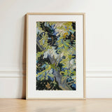 Acacia Branches - Vincent Van Gogh Art Print / Canvas Framed Abstract Painting Bold Brushstrokes Green Blue White Goh, Hums, Prints