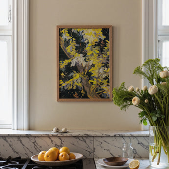 Acacia Branches - Vincent Van Gogh Art Print / Canvas, Vincent Van Gogh Art Print, Light Fractures, Petals Shaped