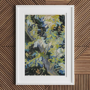 Acacia Branches - Vincent Van Gogh Art Print / Canvas Vibrant Impressionistic Painting Tree Brushstrokes Shades Green Blue Goh, Hums, Prints