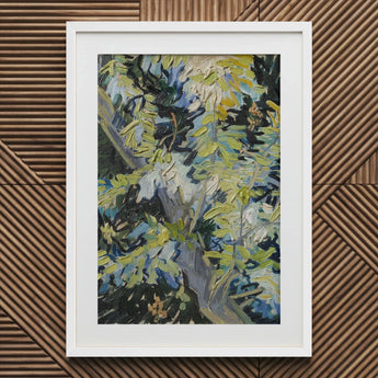 Acacia Branches - Vincent Van Gogh Art Print / Canvas White Framed Abstract Tree Green Blue Goh, Hums, Prints