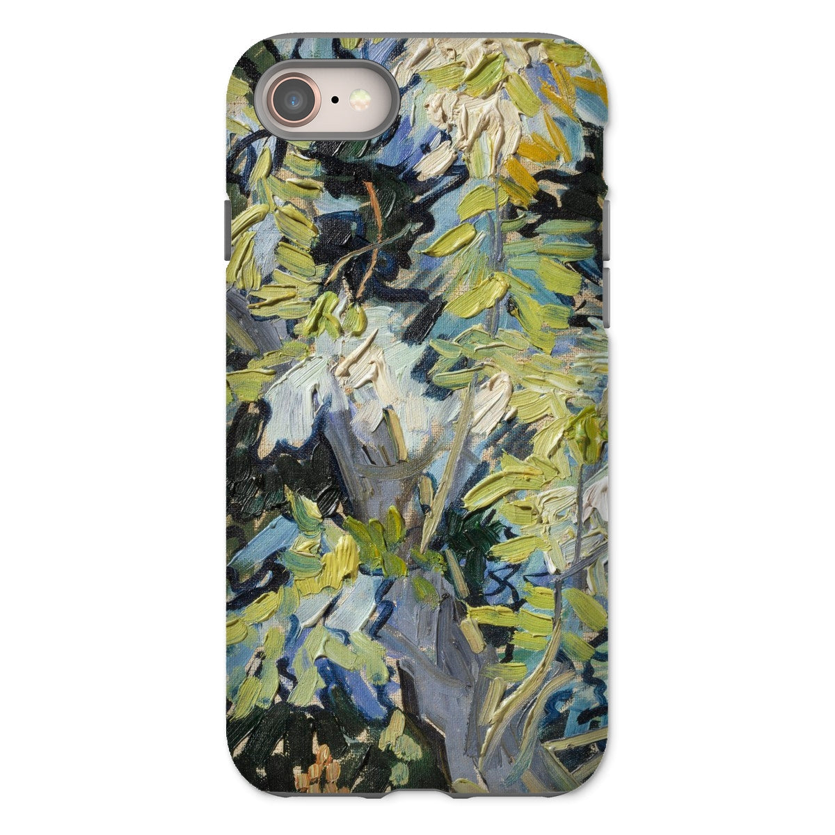 Acacia Branches Vincent Van Gogh Iphone Case, 8 / Matte, Phone Case Abstract Painterly Design Yellows Blues Grays